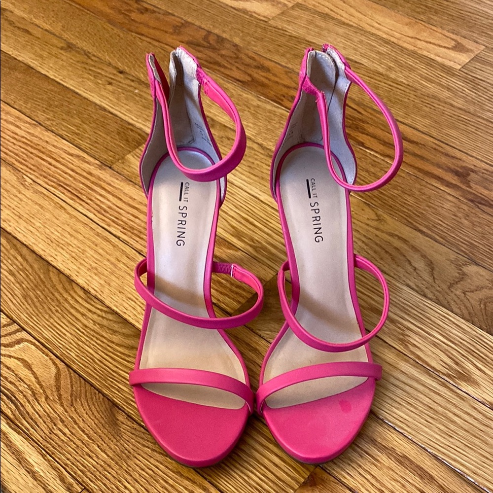 Call It Spring Women's Pink Strappy Heels